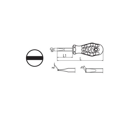 İzeltaş 4110175525 Kraft Düz Uçlu Topaç Tornavida 5.5x25 Mm